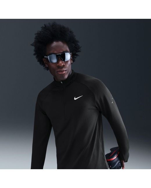 Nike Black Winter Run Half Zip Long Sleeve Running Top for men