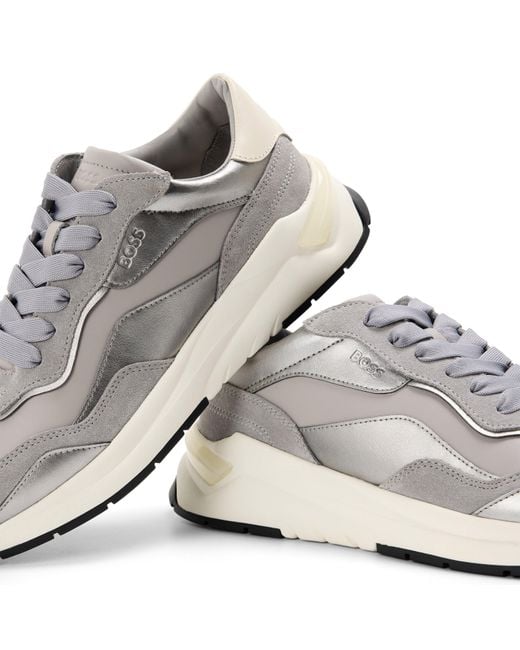 Boss White Skylar Runners Low-Top Trainers