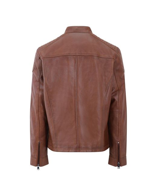PRIMEHIDE Leather Purple Thomas Biker Leather Long Sleeve Leather Jacket for men