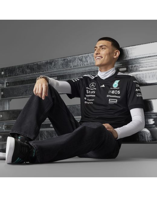 Adidas Black Mercedes Amg Petronas Formula One Team Driver Shirt for men