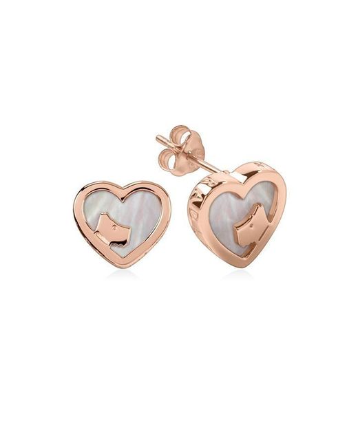 Radley Pink Love Mother Of Pearl Heart Earrings