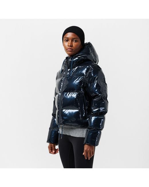 Rains Blue Alta Water-Resistant Quilted Short Puffer Jacket