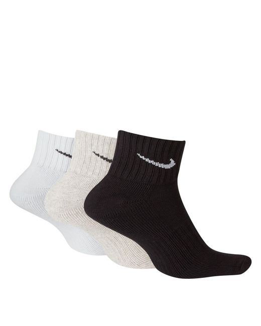 Nike White Three Pack Quarter Socks for men