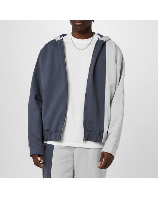 GBADEBO Blue Two Tone Hoodie for men
