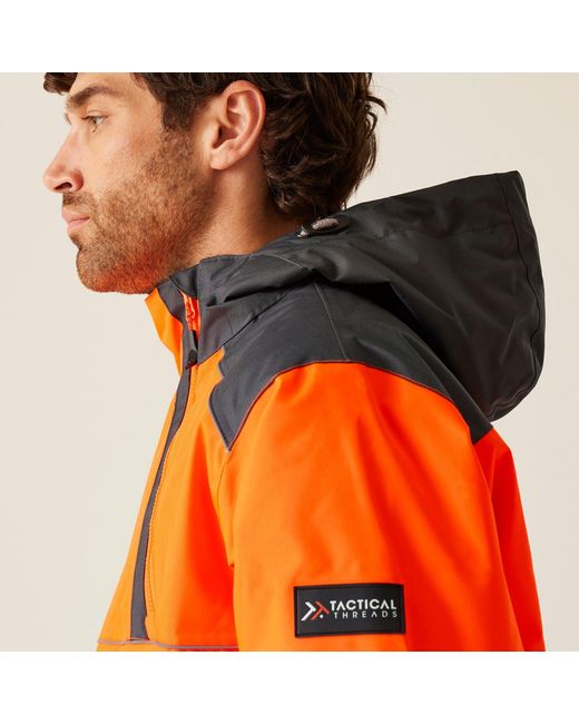 Regatta Orange Hi-Vis Waterproof Insulated Reflective Overhead Bo for men