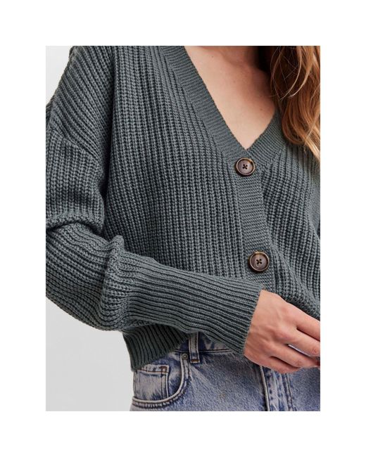 Vero Moda Green Vmlea Ls V-neck Cuff Cardigan Noos Cardigan Sweater