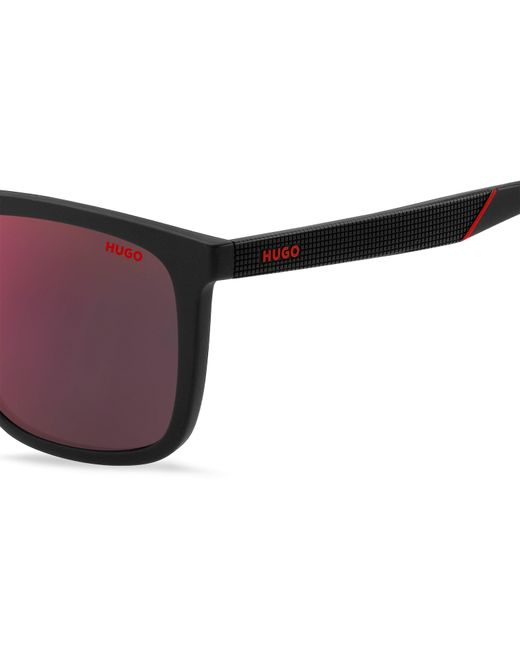 HUGO Black Rectangle Sunglasses for men