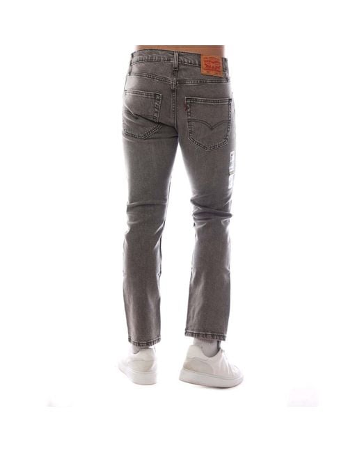 Levi's Gray Mid-Rise Durable Denim Straight Leg Jeans for men