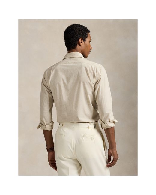 Polo Ralph Lauren White Poplin Check Long-Sleeve Patterned Shirt for men