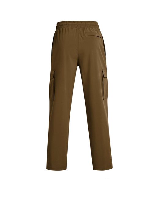 Under Armour Brown Vibe Woven Open Hem Fleece Joggers for men