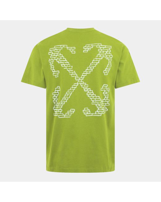 Off-White c/o Virgil Abloh Green Brick Arrow Crew Neck Short Sleeve T-Shirt for men