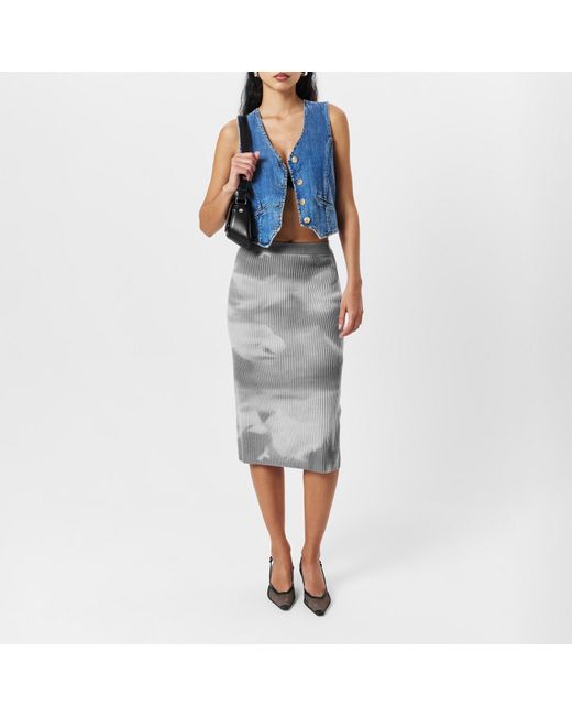 DIESEL Gray Betty Midi Skirt