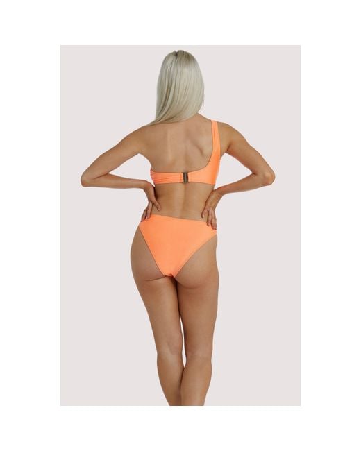 Wolf & Whistle Orange Gianna Lattice Swimsuit