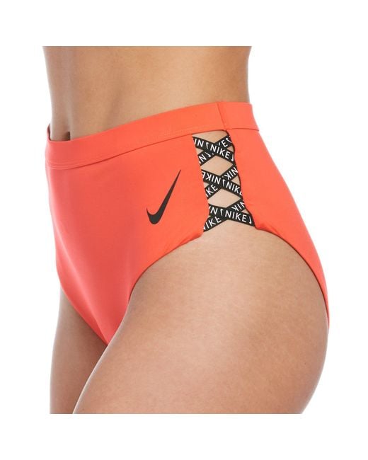 Nike Orange Swim Sneakerkini High Waist Cheeky Bottom