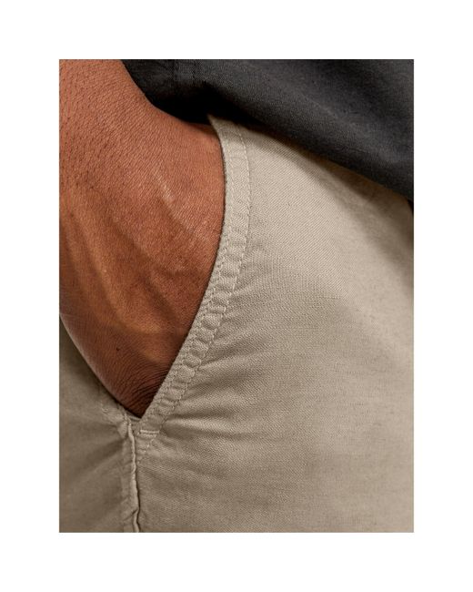 Jack & Jones Black Linen Plus Size Tracksuit Shorts for men