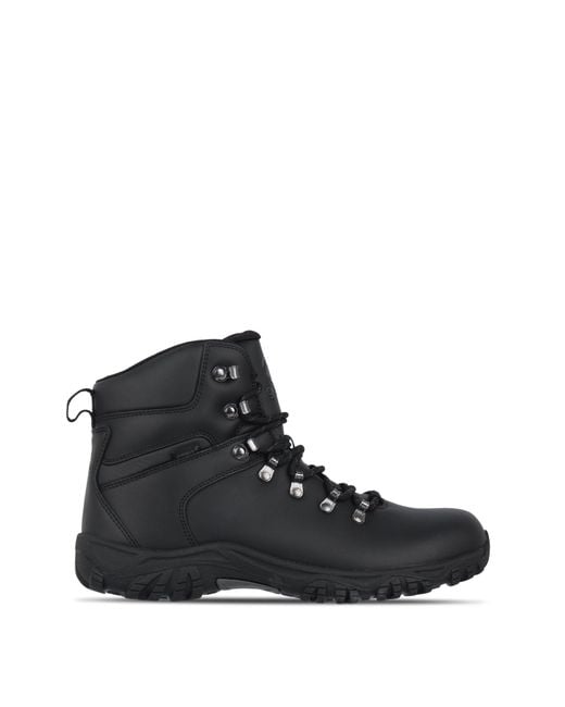 Gelert Black Leather Waterproof Walking Boots for men