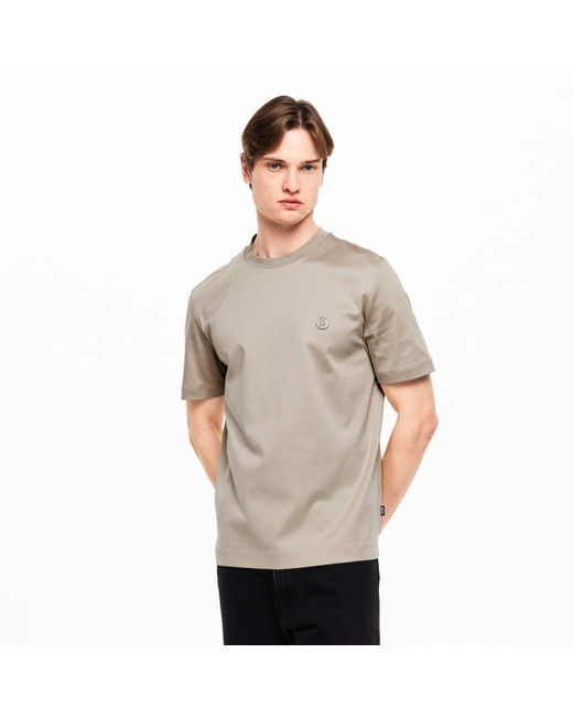 Boss Gray Taut Minimalist Design T-Shirt With Logo Detail for men