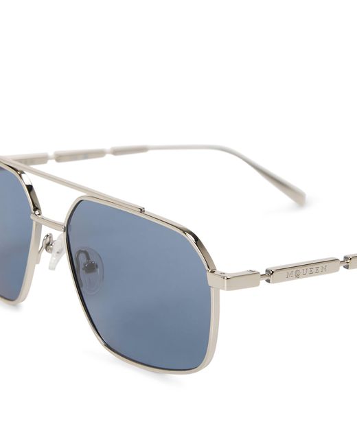 McQueen Blue Am0477S Aviator Sunglasses for men