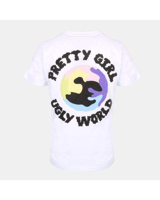 PRETTY BOY UGLY WORLD White Cotton Short Sleeve Crew Neck T-Shirt