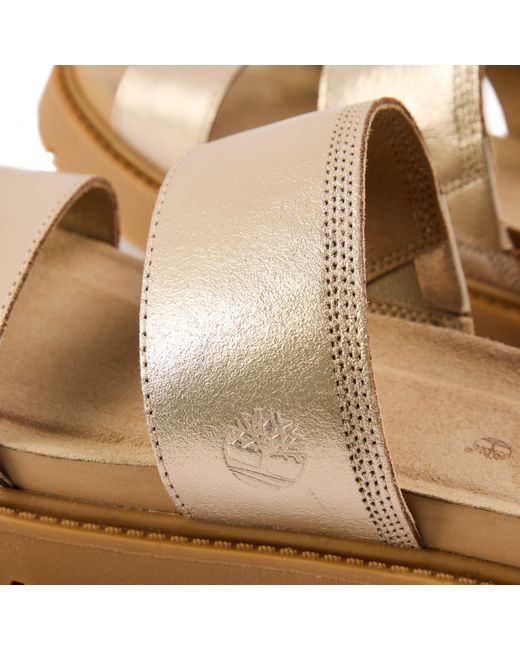 Timberland Natural Clairemont Way Metallic Slide Sandals