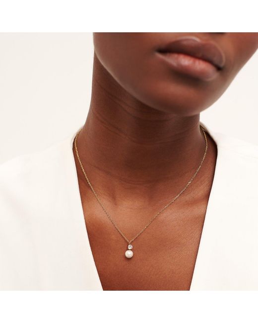 D.Louise Metallic Pearl Drop Necklace