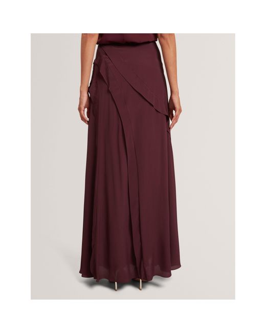 Ted Baker Purple Frill Maxi Skirt