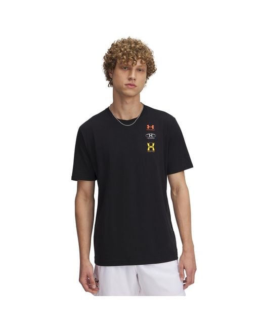 Timberland Black Stack Logo Cotton Short-Sleeve T-Shirt for men