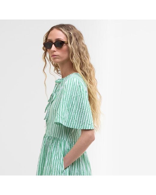 Barbour Green Daison Structured Mini Dress