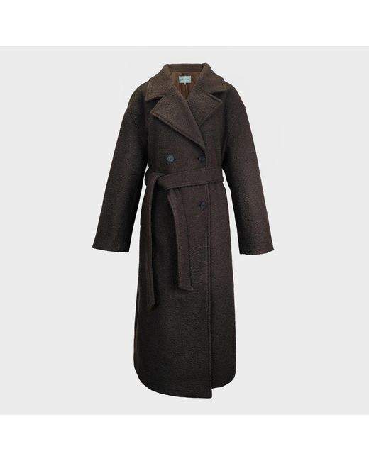 Jack Wills Black Duster Calf Length Long Sleeve Lapel Collar Button Overcoat
