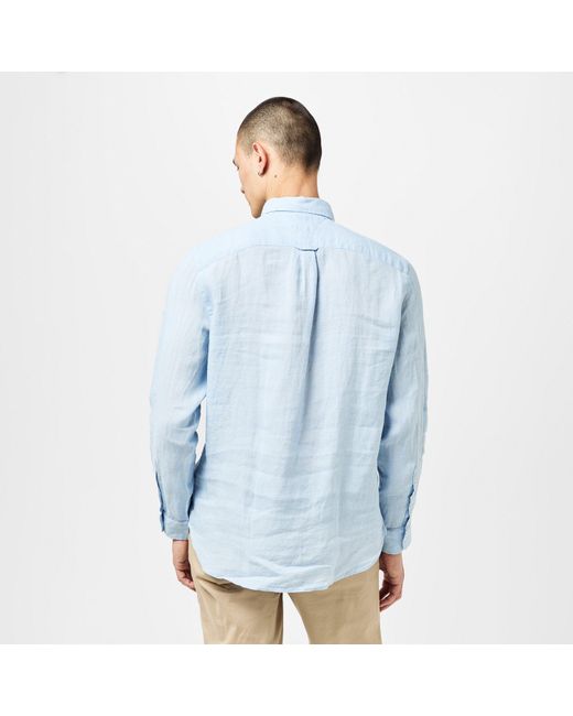 Tommy Hilfiger Blue Pigment Dyed Long-Sleeve Plain Shirt for men