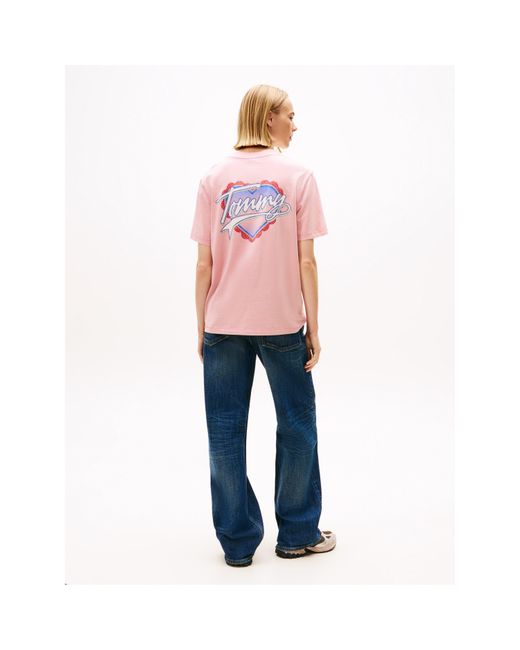 Tommy Hilfiger Pink Wash Heart Heart Graphic T-Shirt