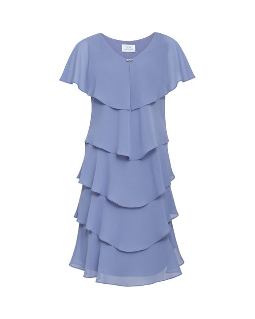 Gina Bacconi Blue Bella Georgette Tiered Dress