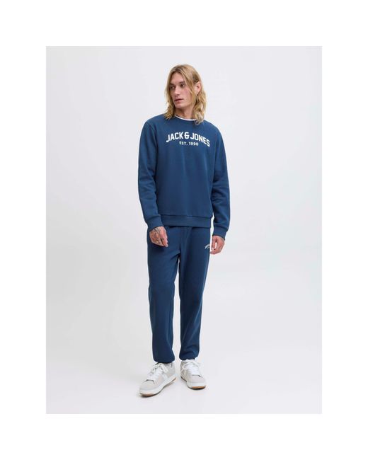 Jack & Jones Blue Arch Crew Sweat Tracksuit Co-Ord Set for men