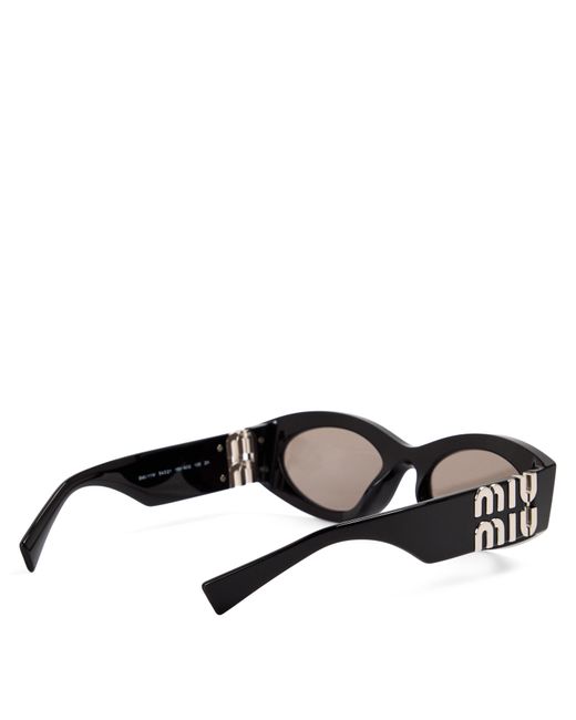 Miu Miu Black 0Mu 11Ws Oval Sunglasses