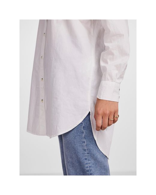 Pieces White Noma Long-Sleeve Plain Shirt