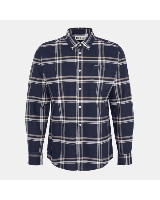 Barbour Blue Nethertown Tailored Long Sleeve Shirt for men