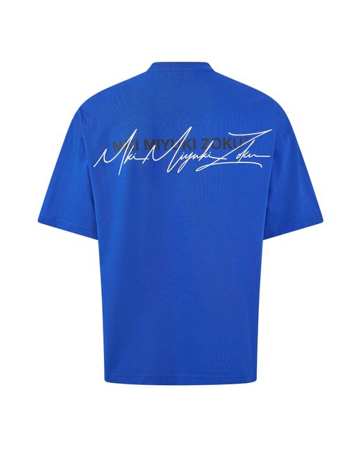 MKI Miyuki-Zoku Blue Script T-Shirt for men