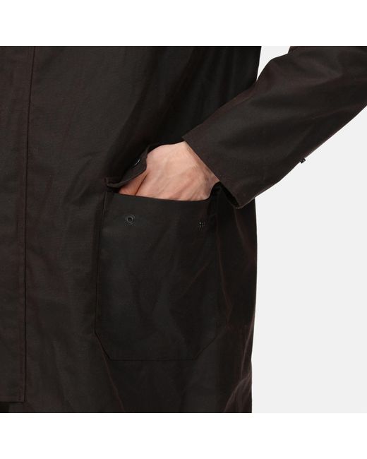 Regatta Black Cranbrook Wax Cotton Riding Quilted Jacket for men