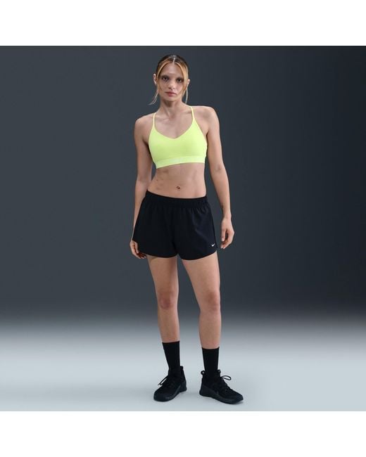 Nike Yellow Indy Light Support Padded Sports Bra