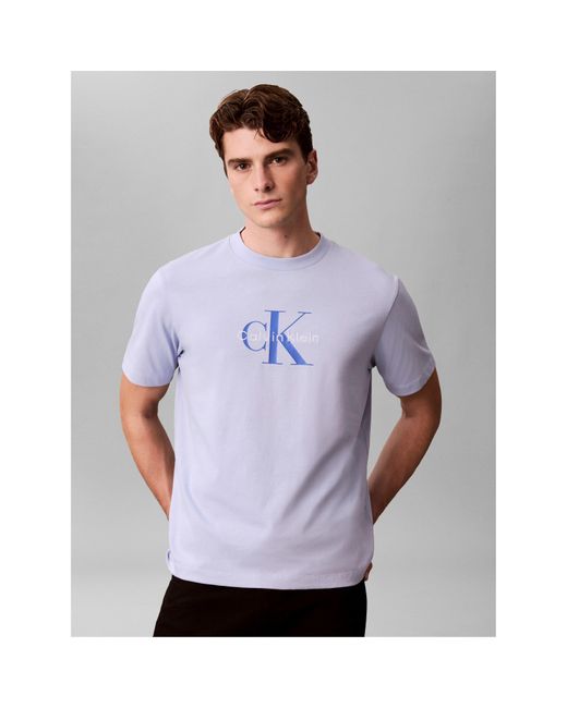 Calvin Klein Blue Monogram T-Shirt for men