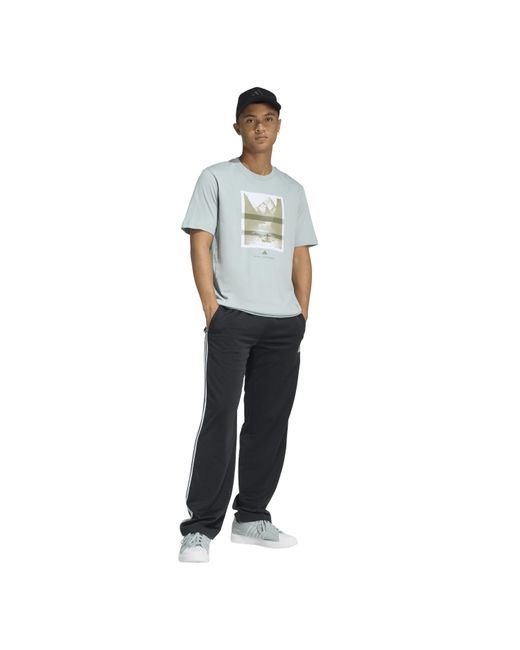 Adidas Blue Graphic Logo T-Shirt for men