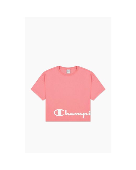 Champion Pink Regular Fit Crew T-Shirt