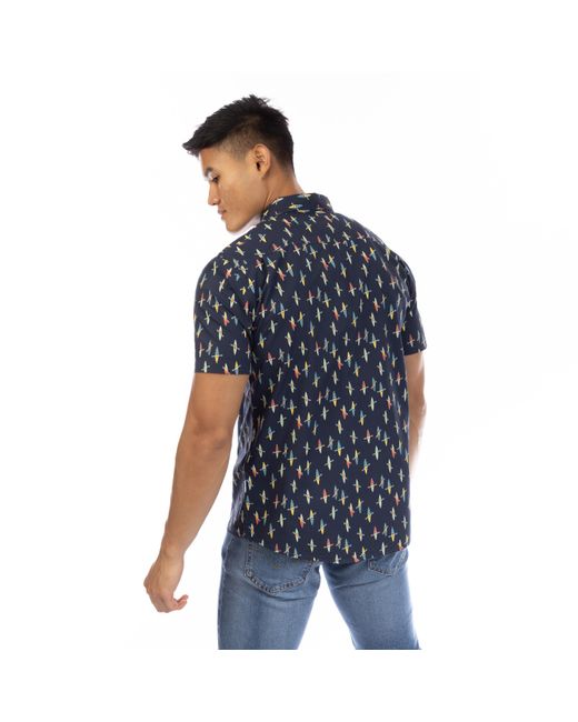 Peter Werth Blue Plain Short Sleeve Shirt for men