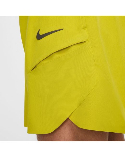 Nike Yellow Court Slam Dri-Fit Tennis Shorts for men