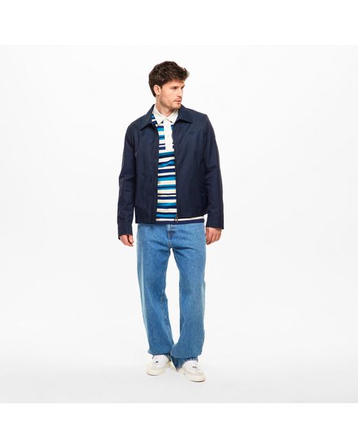 Gieves & Hawkes Blue Harrington Jacket for men