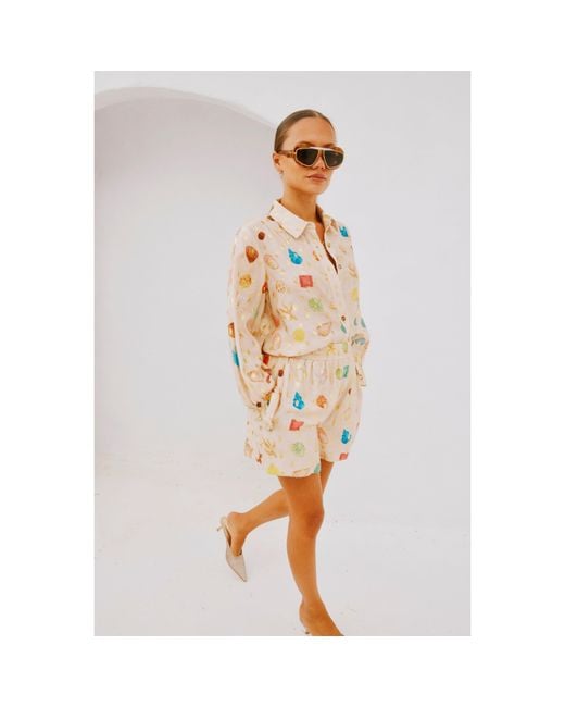 Never Fully Dressed Natural Shell Elissa Tracksuit Shorts