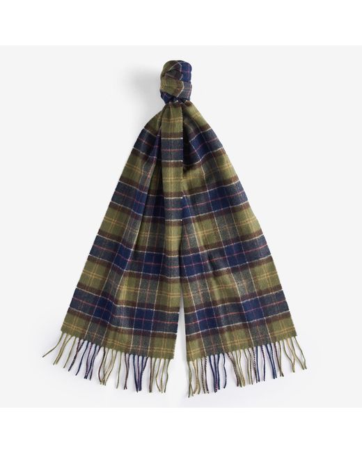 Barbour Blue Tartan Lambswool Scarf