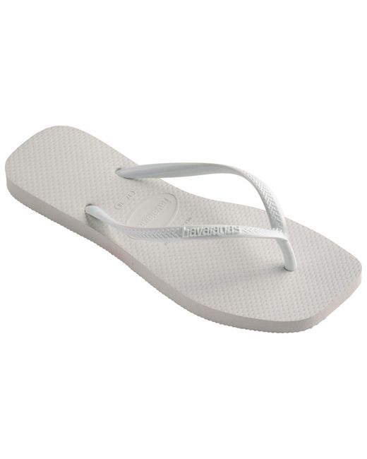 Havaianas Gray Slim Square Flip Flops