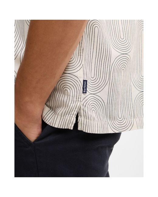 Barbour Gray Patterned Short Sleeve Shirt for men