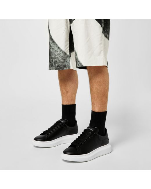 McQueen Black Oversized Leather Trainers for men